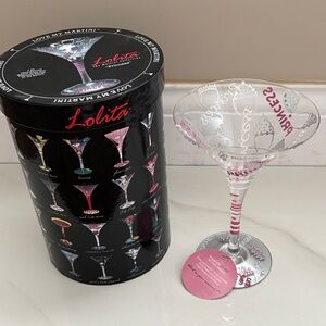 Lolita Princess Martini Glass with Pink and Silver Details